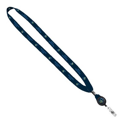 5/8" Dye-Sublimated Lanyard w/ Retractable Badge Reel