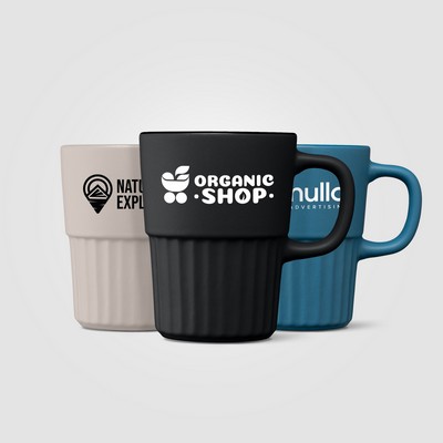 Majesty Ceramic Matte Finish Fluted Mug - 15oz - Silkscreen