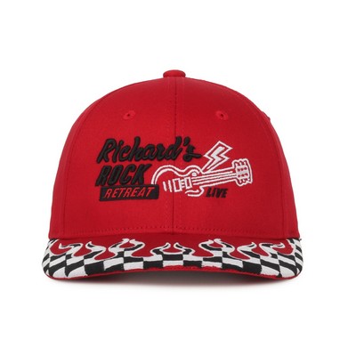Checkered Flame Solid Back Cap