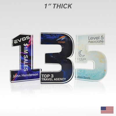 1" USA-Made Acrylic Numerals Style 3 – Traditional Series