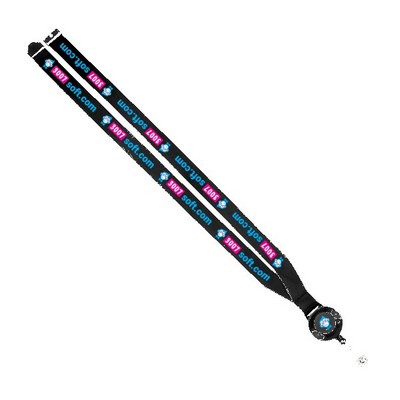 IMPORT 3/4" Dye-Sublimated Lanyard with Retractable Badge Reel and IPH7 back of neck convenience rel