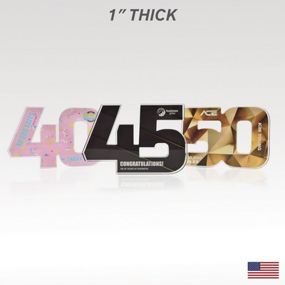 1" USA-Made Acrylic Numerals Style 40 – Traditional Series